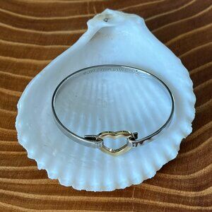 Tiffany & Co 925 Sterling Silver & 18 K Yellow Gold Heart Bracelet